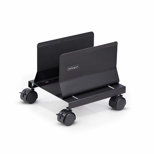 Star Tech Computer Tower Cart, Rolling Mobile CPU Caddy on Wheels (Casters), Max Load 46.3lb/21kg, Adjustable PC Case Mount, Desktop Floor Stand, Steel Dolly