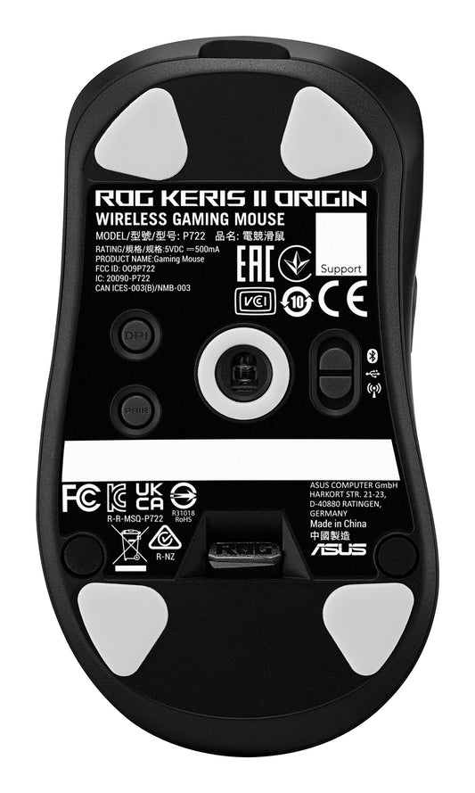 ASUS ROG Keris II Origin BLK mouse Gaming Right-hand RF Wireless + Bluetooth + USB Type-A Optical 42000 DPI