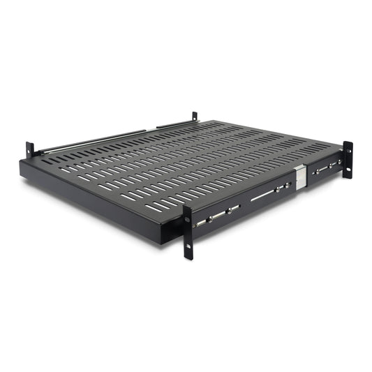 Star Tech 2U Sliding Server Rack Mount Shelf - 20 to 30in Adjustable Mounting Depth - Vented - 50lb - Heavy Duty Universal 19” Rack Shelf for Equipment Rack - 24in Deep