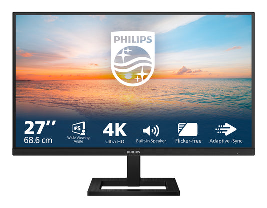 Philips 1000 series 27E1N1800AE/75 computer monitor 68.6 cm (27") 3840 x 2160 pixels 4K Ultra HD LCD Black product image
