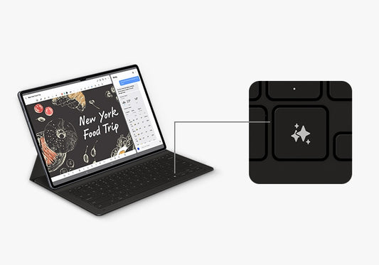 SAMSUNG GALAXY TAB S9 ULTRA/S10 ULTRA BOOK COVER KEYBOARD SLIM - AI KEY (BLACK)