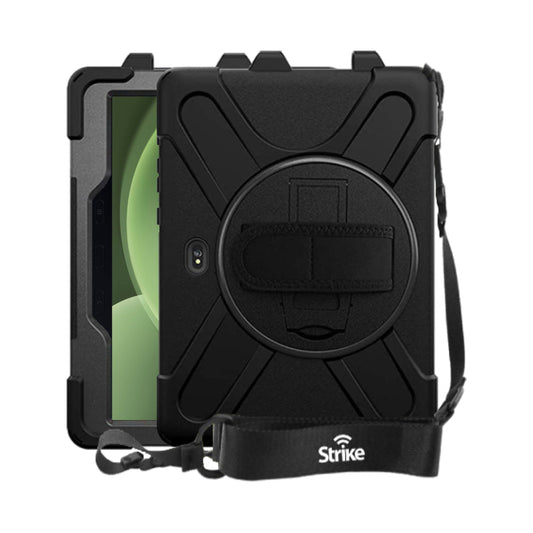 SAMSUNG (STRIKE) TAB ACTIVE5 PRO RUGGED CASE WITH HAND STRAP & LANYARD (BLACK)
