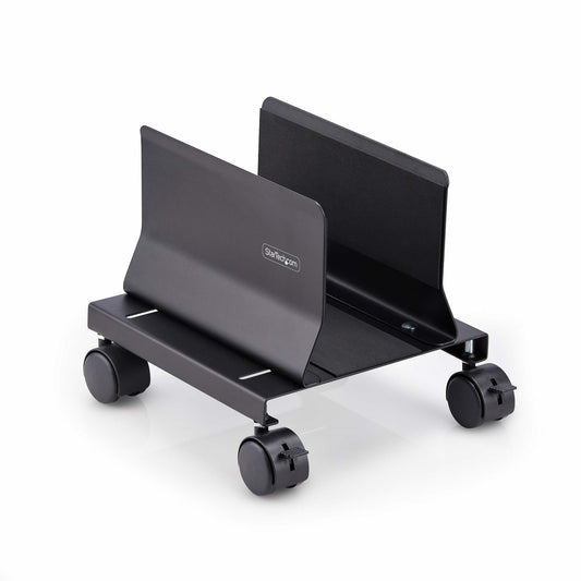 Star Tech Computer Tower Cart, Rolling Mobile CPU Caddy on Wheels (Casters), Max Load 46.3lb/21kg, Adjustable PC Case Mount, Desktop Floor Stand, Steel Dolly