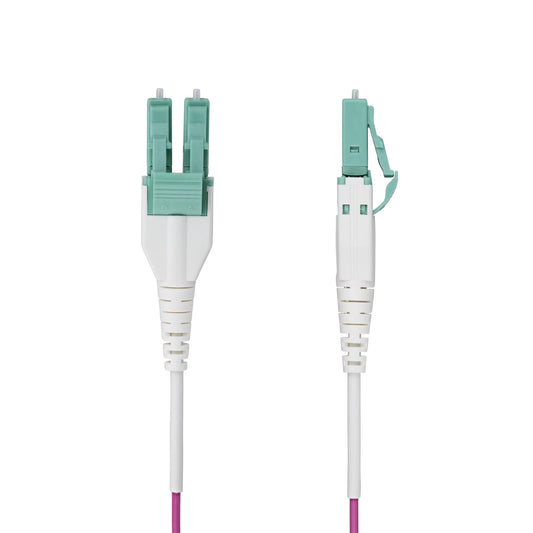 Star Tech 1m (3ft) LC to LC (UPC) OM4 Multimode Fiber Optic Cable, Erika Violet, 50/125μm, 40G/100G, LOMMF/VCSEL, Uniboot Fiber Jumper Cord, OFNR Riser Rated