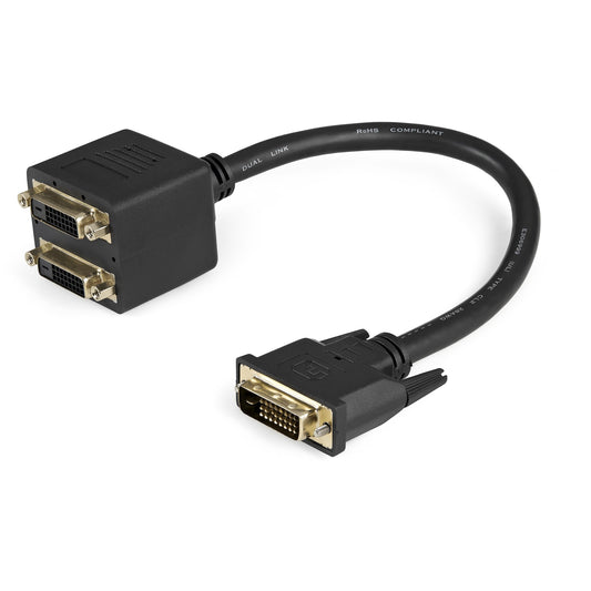 Star Tech 30cm (1 ft) DVI-D to 2x DVI-D Digital Video Splitter Cable - M/F~1 ft DVI-D to 2x DVI-D Digital Video Splitter Cable - M/F