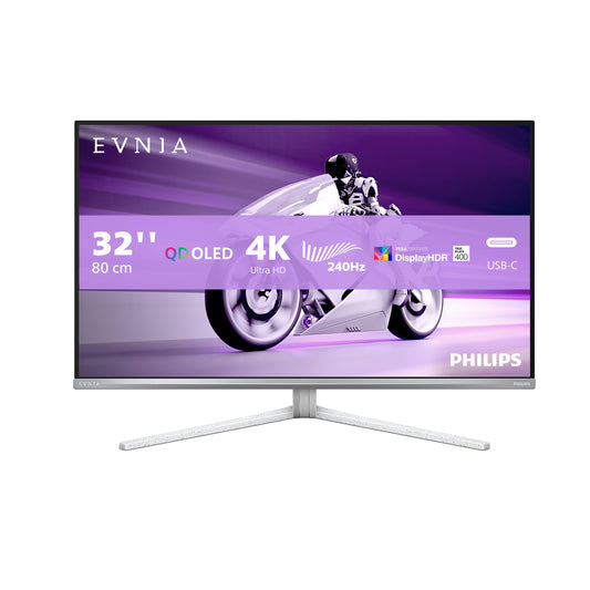 Philips Evnia 8000 32M2N8900/75 computer monitor 80 cm (31.5") 3840 x 2160 pixels 4K Ultra HD QD-OLED White