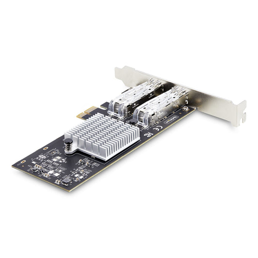 Star Tech 2-Port GbE SFP Network Card, PCIe 2.0 x1, Intel I350-AM2 2x 1GbE Controller, 1000BASE Copper/Fiber Optic, Dual-Port Gigabit Ethernet NIC, Desktop/Server Backplanes - Windows and Linux Compatible
