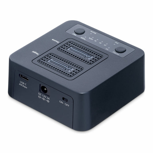 Star Tech 1:1 M.2 NVMe Drive Duplicator, Standalone M.2 SSD Cloner/Copier up to 90GBpm, USB 3.2 20Gbps M.2 Dual-Bay Drive Dock, USB-C/A Cables Included