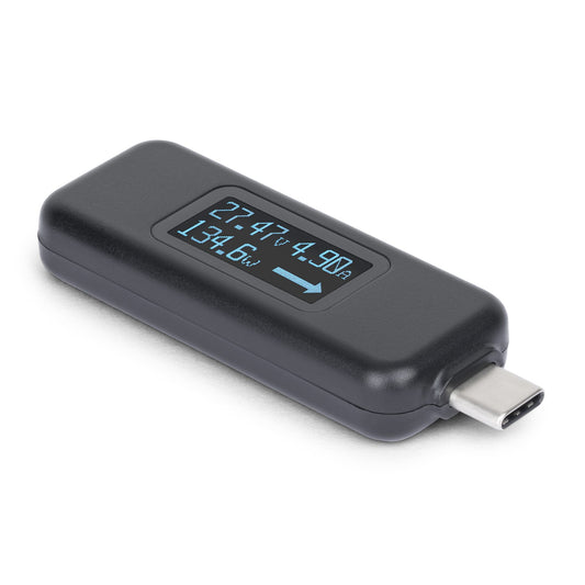 Star Tech USB-C Power Tester, Digital Multimeter, Bi-Directional Voltage and Current Meter, Up to 240W PD EPR, Portable USB-C Cable and Port Power Meter Tester