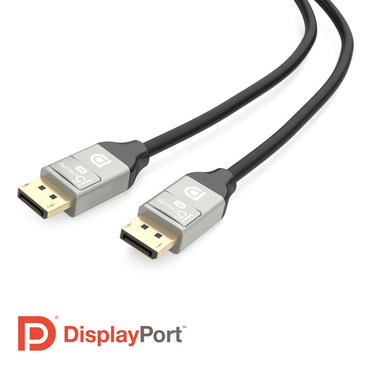 j5create JDC43 8K DisplayPortTM Cable, Black and Grey, 2 m