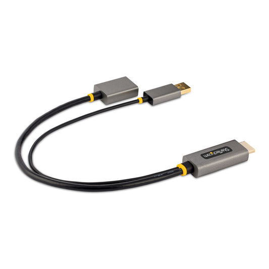 Star Tech 1ft (30cm) HDMI to DisplayPort Adapter Cable, Active 4K 60Hz HDMI 2.0 to DP 1.2 Converter, HDR, USB Bus Powered, HDMI Source to DisplayPort Monitor for Laptops/PC