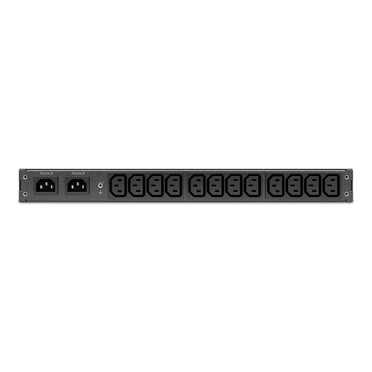 APC Netshelter Rack Automatic Transfer Switch, 1U, 10A, 230V, C14 IN, 12 C13 OUT, 50/60Hz