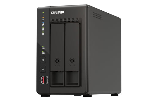 QNAP TS-253E-8G, 2-bay desktop NAS, Intel Celeron J6412 4C 2.0GHz, burst 2.6GHz, onboard 8GB RAM, 2 x HDMI 1.4b, 2x M.2 2280 PCIe slots, 2x 2.5GbE, 2 Years WTY