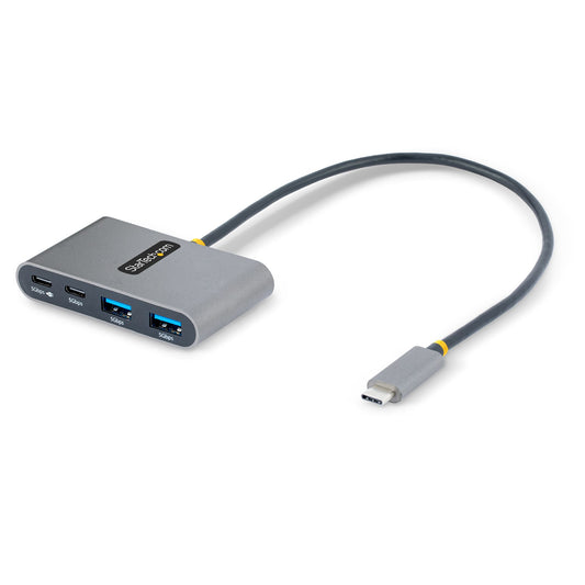 Star Tech 4-Port USB-C Hub with 100W Power Delivery Pass-Through - 2x USB-A + 2x USB-C - USB 3.0 5Gbps - 1ft (30cm) Long Cable - Portable USB Type-C to USB-A/C Hub