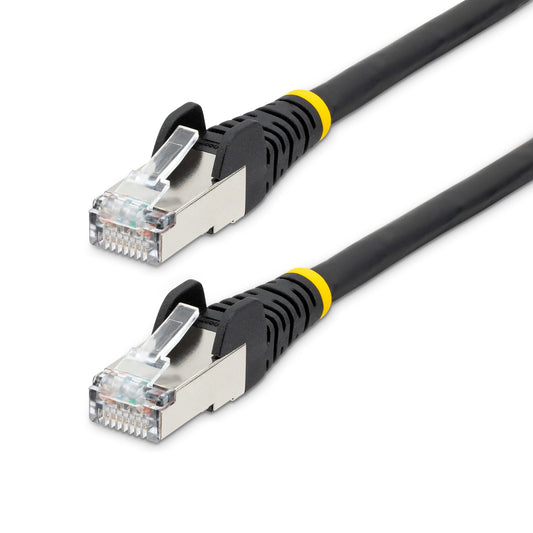 Star Tech 5m CAT6a Ethernet Cable - Black - Low Smoke Zero Halogen (LSZH) - 10GbE 500MHz 100W PoE++ Snagless RJ-45 w/Strain Reliefs S/FTP Network Patch Cord