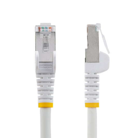 Star Tech 3m CAT6a Ethernet Cable - White - Low Smoke Zero Halogen (LSZH) - 10GbE 500MHz 100W PoE++ Snagless RJ-45 w/Strain Reliefs S/FTP Network Patch Cord