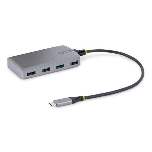 Star Tech 4-Port USB-C Hub - 5Gbps - Bus Powered - USB C to 4x USB-A Hub w/ Optional Auxiliary Power Input - Portable Desktop/Laptop USB Hub - 1ft (30cm) Cable - USB Expansion Hub