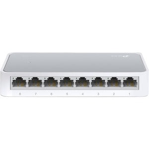 TP-Link  8-PORT UNMANAGED DESKTOP SWITCH, 10/100 RJ45(8), WHITE, 3YR WTY - TL-SF1008D