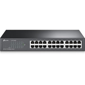 TP-Link  24-PORT UNMANAGED DESK/RACK SWITCH, 10/100 RJ45(24), BLACK, 5YR WTY - TL-SF1024D
