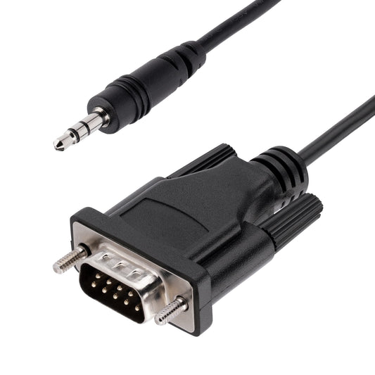 Star Tech 3ft (1m) DB9 to 3.5mm Serial Cable for Serial Device Configuration, RS232 DB9 Male to 3.5mm Cable Used for Calibrating Projectors, Digital Signage, TVs via Audio Jack