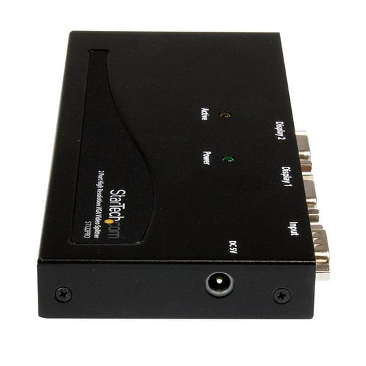 Star Tech 2 Port High Resolution VGA Video Splitter with Built-in Amplifier, 350 MHz, VGA Splitter 1 x 2, 2048x1536 80Hz - TAA Compliant