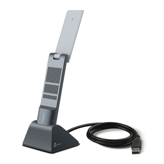 TP-LinkAX1800 High Gain Dual Band Wi-Fi 6 USB Adapter
SPEED: 1201 Mbps at 5 GHz + 574 Mbps at 2.4 GHz
SPEC: High Gain External Antennas, USB 3.0, Cradle with Ex