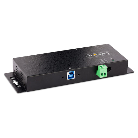Star Tech 4-Port Industrial USB 3.0 5Gbps Hub, Rugged USB Hub with ESD Protection, DIN/Wall/Desk Mountable USB-A Hub, USB Expander w/Locking Ports, Heavy Duty - TAA