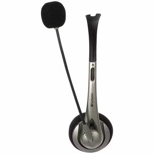 Verbatim Wired Over-the-head, On-ear Stereo Headset - Grey - Binaural - Supra-aural - 32 Ohm - 20 Hz to 20 kHz - 120 cm Cable - Omni-directional Microphone - USB