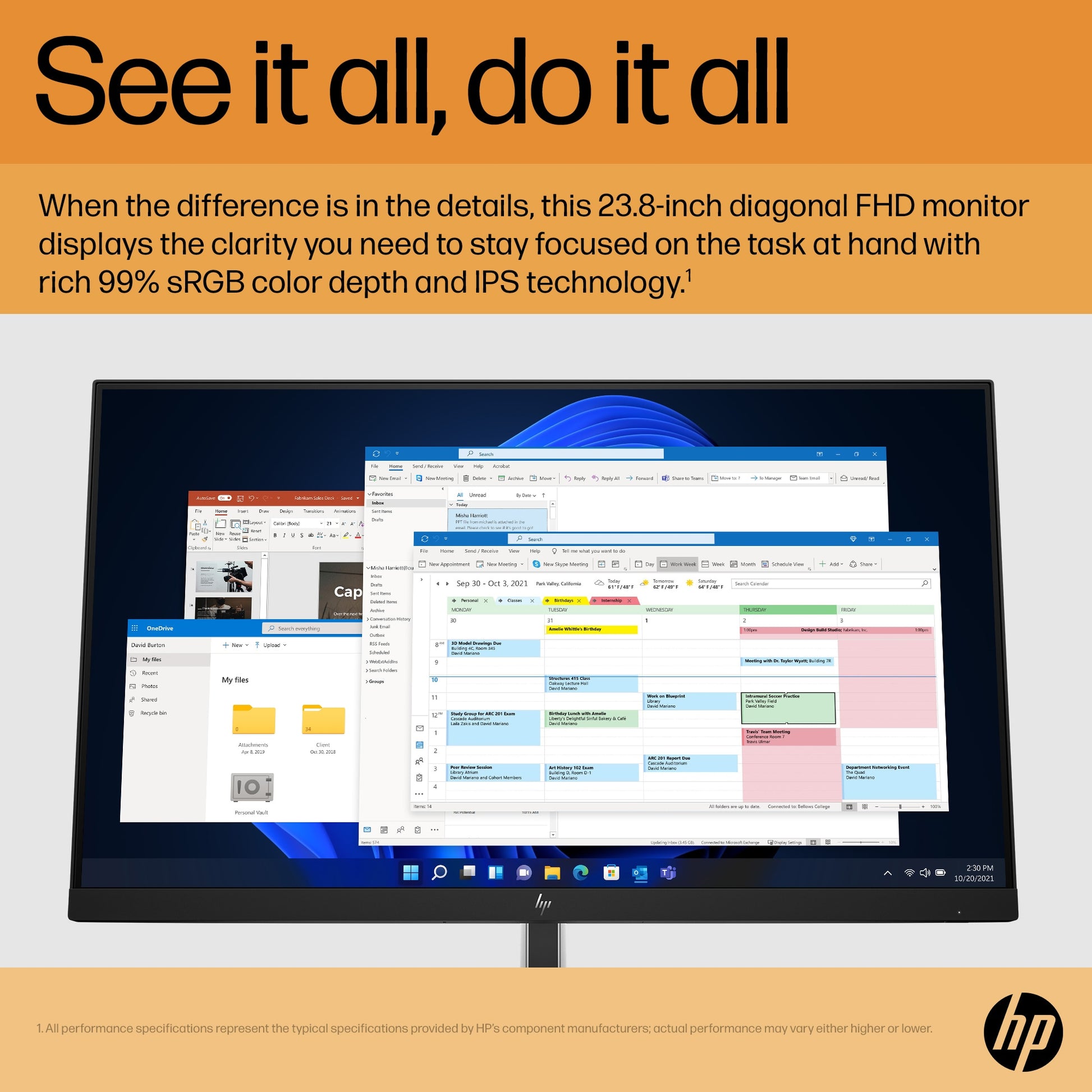 HP E-Series E24 G5 FHD No Stand Monitor