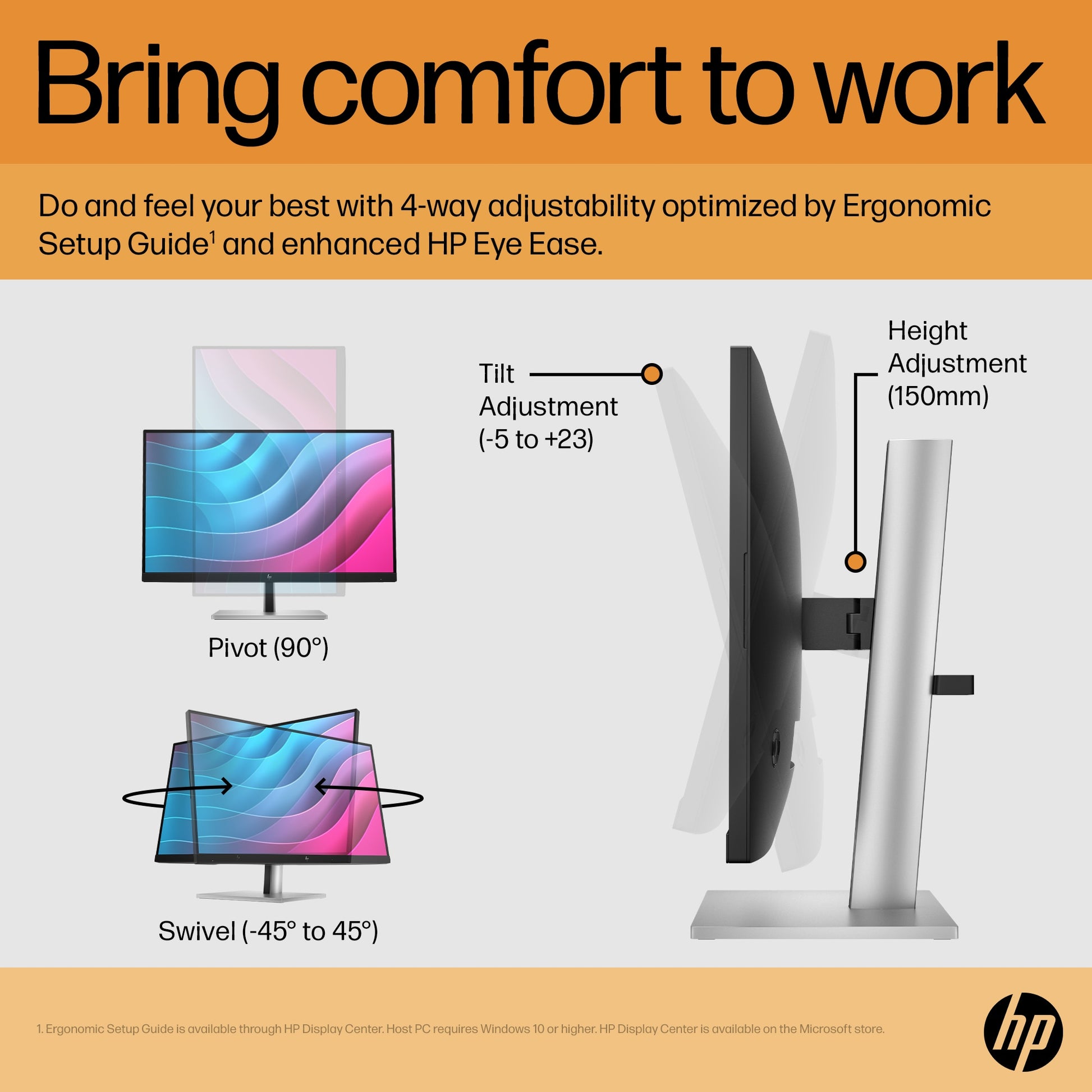 HP E-Series E24 G5 FHD No Stand Monitor