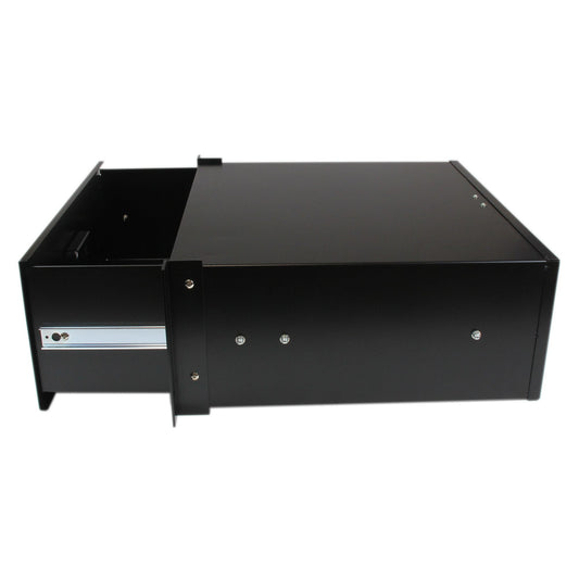 Star Tech 4U Black Steel Storage Drawer for 19in Racks and Cabinets
