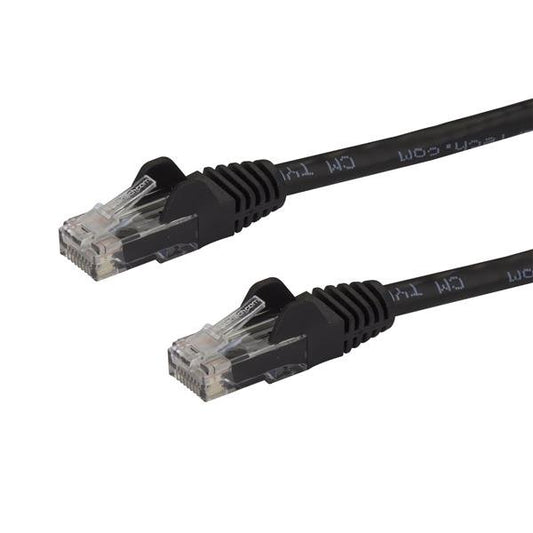 StarTech 50cm CAT6 Ethernet Cable - Black CAT 6 Gigabit Ethernet Wire -650MHz 100W PoE RJ45 UTP Network/Patch Cord Snagless w/Strain Relief Fluke Tested/Wiring is UL Certified/TIA