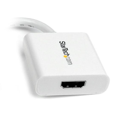 Star Tech Mini DisplayPort to HDMI Adapter - mDP to HDMI Video Converter - 1080p - Mini DP or Thunderbolt 1/2 Mac/PC to HDMI Monitor/Display/TV - Passive mDP 1.2 to HDMI Dongle - White