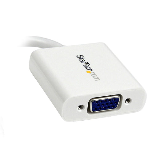 Star Tech Mini DisplayPort to VGA Adapter - Active Mini DP to VGA Converter - 1080p Video - mDP or Thunderbolt 1/2 Mac/PC to VGA Monitor/Projector/Display - mDP 1.2 to VGA Dongle - White