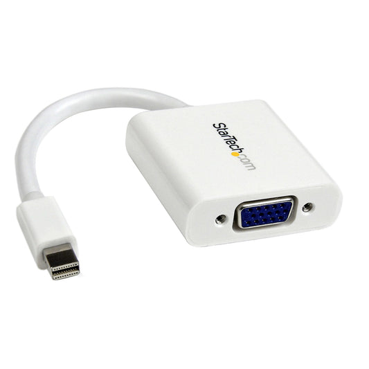 Star Tech Mini DisplayPort to VGA Adapter - Active Mini DP to VGA Converter - 1080p Video - mDP or Thunderbolt 1/2 Mac/PC to VGA Monitor/Projector/Display - mDP 1.2 to VGA Dongle - White