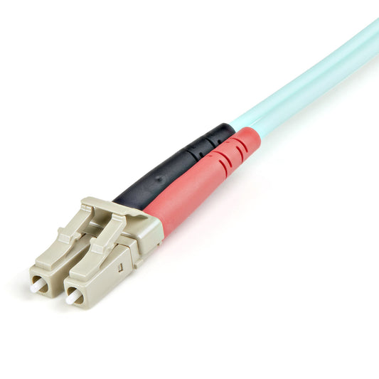 Star Tech 1m (3ft) LC/UPC to LC/UPC OM3 Multimode Fiber Optic Cable, Full Duplex 50/125μm Zipcord Fiber Cable, 100G, Low Insertion Loss, LSZH Fiber Jumper Cord