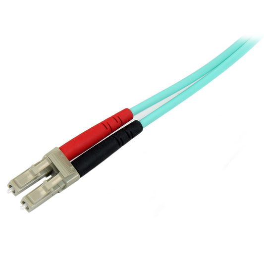 Star Tech 10m (30ft) LC/UPC to LC/UPC OM3 Multimode Fiber Optic Cable, Full Duplex 50/125μm Zipcord Fiber Cable, 100G, Low Insertion Loss, LSZH Fiber Jumper Cord