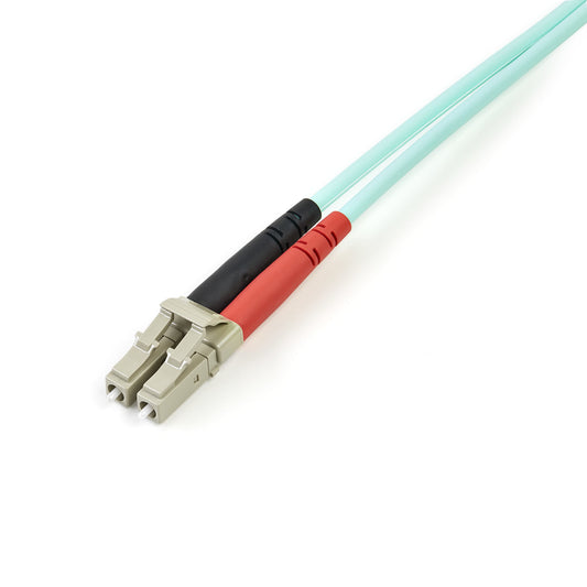 Star Tech 3m (10ft) LC/UPC to LC/UPC OM3 Multimode Fiber Optic Cable, Full Duplex 50/125μm Zipcord Fiber Cable, 100G, Low Insertion Loss, LSZH Fiber Jumper Cord