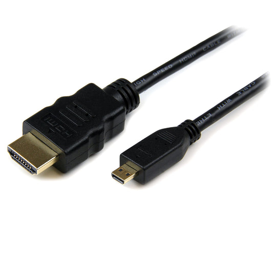 StarTech 2m Micro HDMI to HDMI Cable with Ethernet - 4K 30Hz Video - Durable High Speed Micro HDMI Type-D to HDMI 1.4 Adapter Cable/Converter Cord - UHD HDMI Monitors/TVs/Displays - M/M