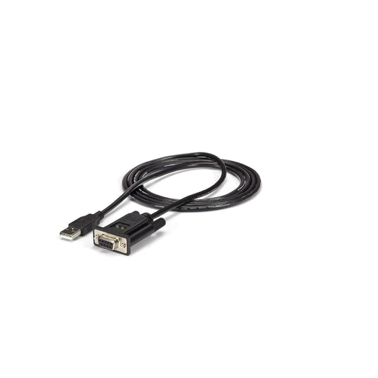 Star Tech 6ft (1.8m) 1-Port USB to Serial RS232 Adapter, FTDI DB9 Serial DCE Adapter Cable, Null Modem, USB 2.0 - TAA