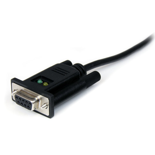 Star Tech 6ft (1.8m) 1-Port USB to Serial RS232 Adapter, FTDI DB9 Serial DCE Adapter Cable, Null Modem, USB 2.0 - TAA