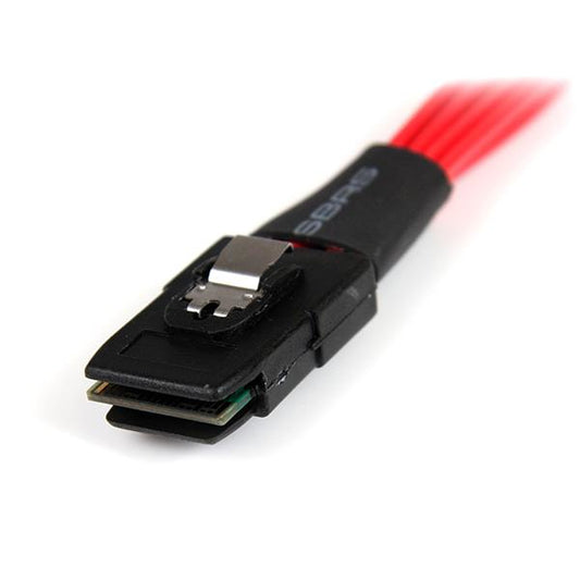 Star Tech 50cm Serial Attached SCSI SAS Cable - SFF-8087 to 4x Latching SATA