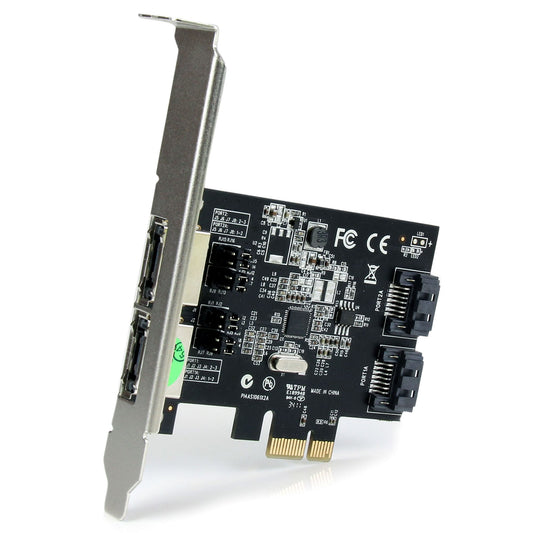 Star Tech 2 Port PCI Express SATA 6 Gbps eSATA Controller Card - Dual Port PCIe SATA III Card - 2 Int/2 Ext