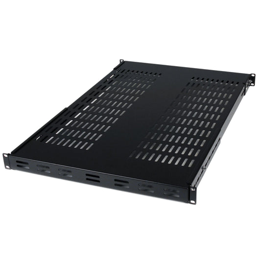 StarTech 1U Adjustable Vented Server Rack Mount Shelf - 175lbs - 19.5 to 38in Adjustable Mounting Depth Universal Tray for 19" AV/ Network Equipment Rack - 27.5in Deep