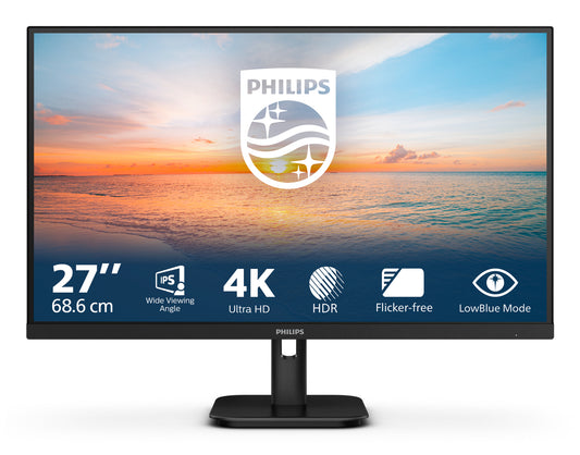 Philips 27E1N1800A/75 computer monitor 68.6 cm (27") 3840 x 2160 pixels 4K Ultra HD LCD Black
