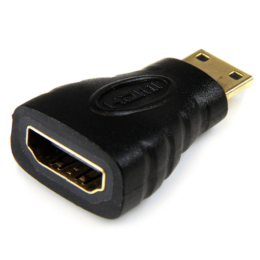Star Tech Mini HDMI to HDMI Adapter - 4K High Speed HDMI Adapter - 4K 30Hz Ultra HD High Speed HDMI Adapter - HDMI 1.4 - Gold Plated Connectors - UHD Mini HDMI Adapter 4K - Black