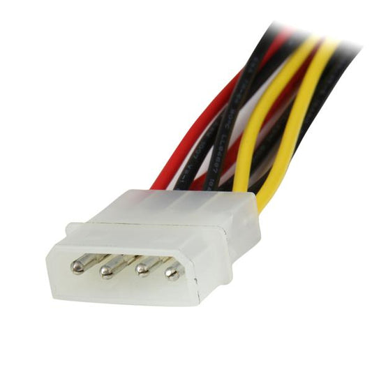 Star Tech 12in LP4 to 2x Latching SATA Power Y Cable Splitter Adapter - 4 Pin LP4 to Dual SATA