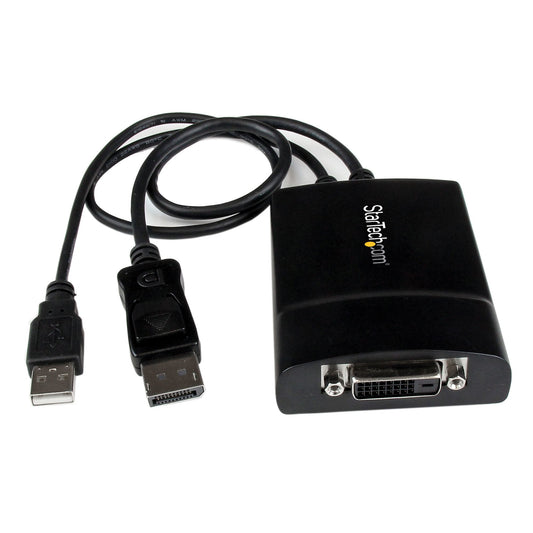 StarTech DisplayPort to DVI Dual Link Active Adapter - DisplayPort to DVI-D Adapter Video Converter 2560x1600 60Hz - DP 1.2 to DVI Monitor - USB Powered - Latching DP Connector