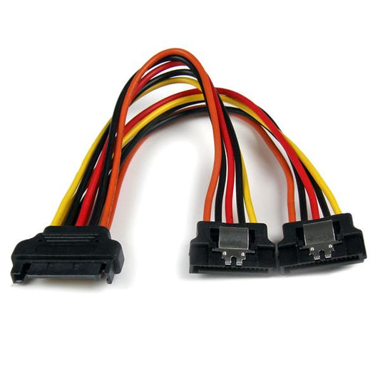Star Tech 6in Latching SATA Power Y Splitter Cable Adapter - M/F