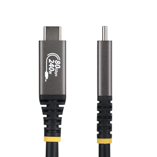 Star Tech 50cm (1.6ft) USB4 Cable, 80Gbps, USB-IF Certified USB-C Cable, 240W PD, 8K 120Hz/4K 240Hz DP2.1 DP80, TPE Jacket, Thunderbolt 4 Compatible - Black USB-C Cord